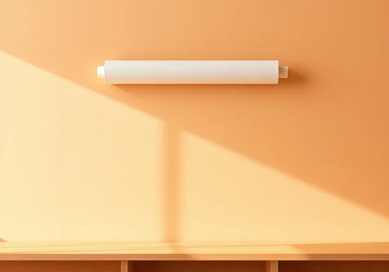 Pose de papier peint, rouleau et brosse à maroufler